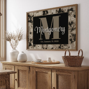 Póster Personalización del apellido Wall Art Boda Idea de