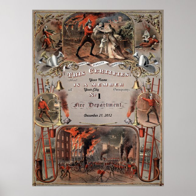 Póster PERSONALIZACIÓN DEL PERSONALIZAR DE Certificados F (Frente)