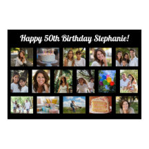 Personalizado 16 Collage de fotos Fiesta feliz cum