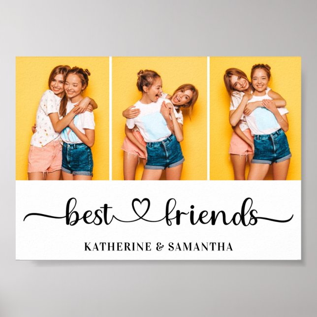 Póster Personalizado 3 mejores amigos de Collage de fotos (Frente)