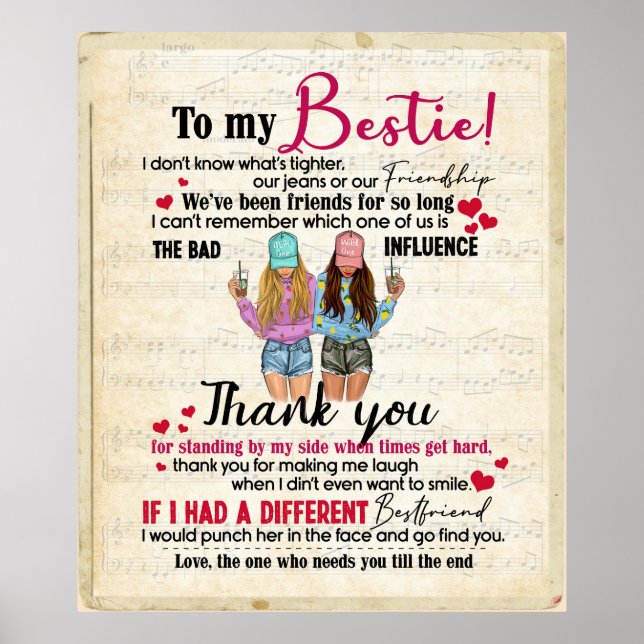 Póster Personalizado A Mi Bestie Blanket (Frente)