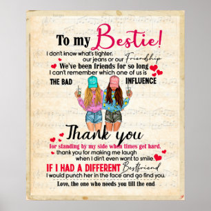 Póster Personalizado A Mi Bestie, Regalo De Amigos Para B