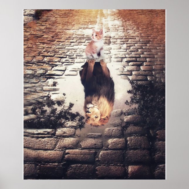 Póster Personalizado A Mi Cuto Gato Y Masa De León (Frente)