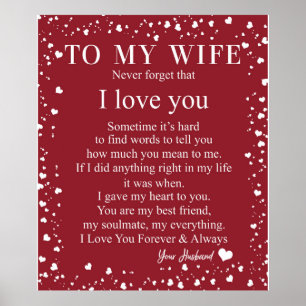 Póster Personalizado A Mi Esposa Amor Del Esposo