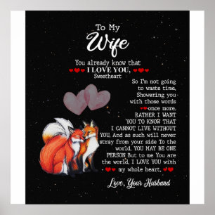 Póster Personalizado A Mi Esposa, Mi Pareja Fox, Te Amo