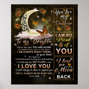 Póster Personalizado A Mi Hija Mariposa De Papá