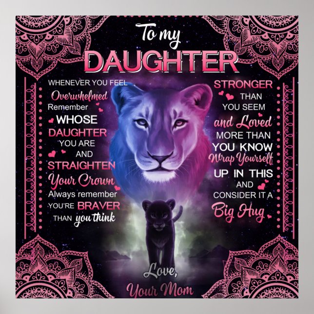 Póster Personalizado A Mi Matta De Hija, (Frente)