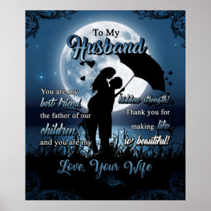 Póster Personalizado A Mi Pareja Esposa Bajo La Luna