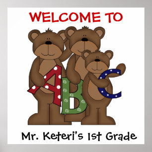 Póster Personalizado ABC Bears School Welcome Poster