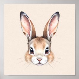 Póster Personalizado acuarela moderna linda conejo de Pas