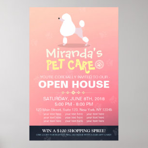 Póster Personalizado Adorable Poodle Perro Mascota Tienda