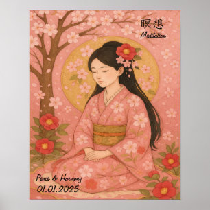 Póster Personalizado Aesthetic Zen Meditation Mindful Gal