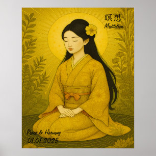 Póster Personalizado Aesthetic Zen Meditation Mindful Gal