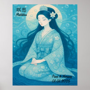 Póster Personalizado Aesthetic Zen Meditation Mindful Gal