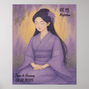 Póster Personalizado Aesthetic Zen Meditation Mindful Gal