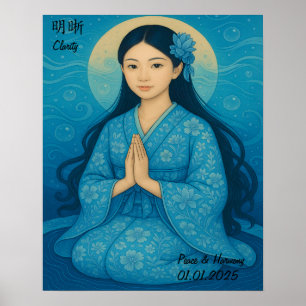 Póster Personalizado Aesthetic Zen Meditation Mindful Gal