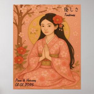 Póster Personalizado Aesthetic Zen Meditation Mindful Gal