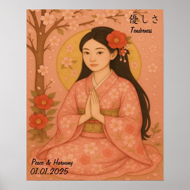 Póster Personalizado Aesthetic Zen Meditation Mindful Gal (Frente)