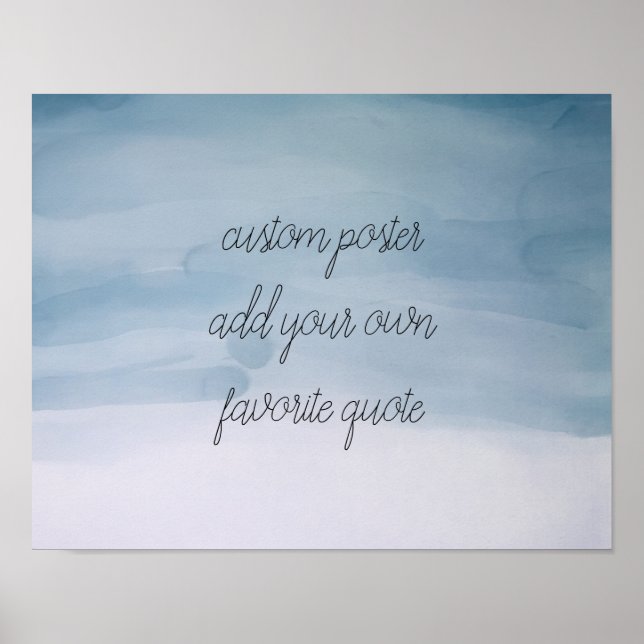 Póster personalizado agregar un diseño de acuarela poster (Frente)