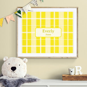 Póster Personalizado Amarillo Nombre Bebé Poster de impre