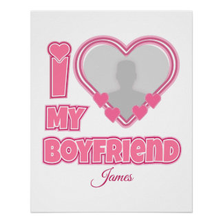 Póster Personalizado Amo a mi novio – Agregar foto y nomb