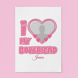 Póster Personalizado Amo a mi novio – Agregar foto y nomb