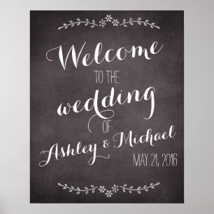 Póster Personalizado añada el signo de boda de fecha de n