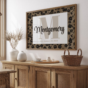 Póster Personalizado Apellido Wall Art Imprimir Est Boda 