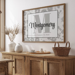 Póster Personalizado Apellido Wall Art Imprimir Est Boda 