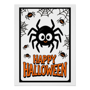 Póster Personalizado Araña feliz Halloween