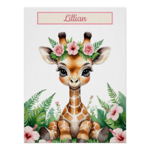Póster Personalizado Baby Monkey Nursery Wall Art