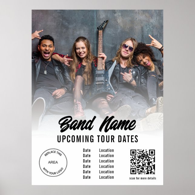 Póster Personalizado Band Photo Logo QR Code Gits Tour Fa (Frente)