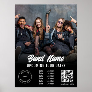 Póster Personalizado Band Photo Logo QR Gigs Tour Dates N