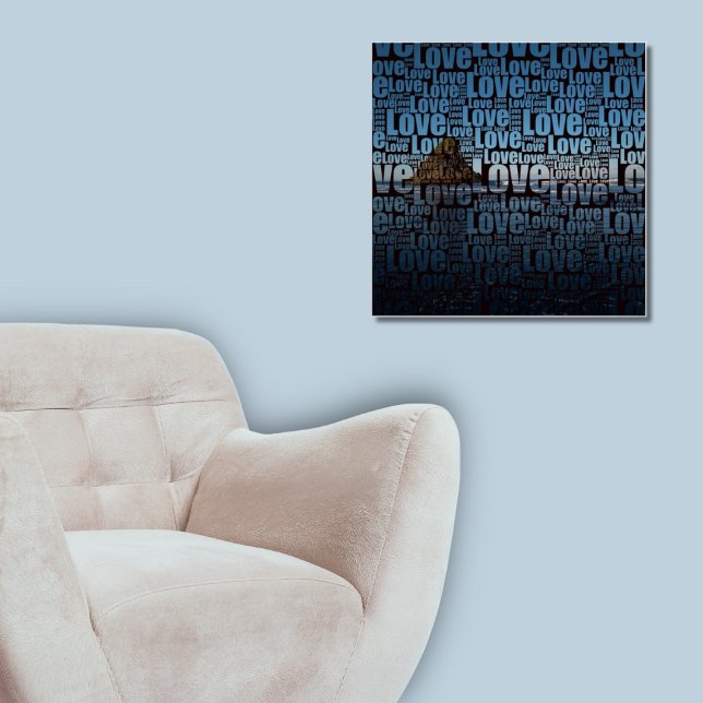 Póster Personalizado Beach Photo Typography Poster de amo (Custom Beach Photo Typography Love Poster, Vacation Collage)