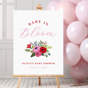 Póster Personalizado - Bebé en un Baby Shower floral bril