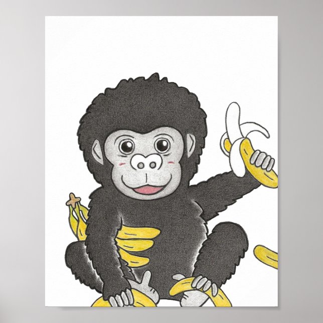 Póster Personalizado bebé gorila poster de crianza animal (Frente)