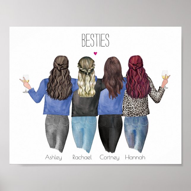 Póster Personalizado Besties Gift | Mejor Poster amigo (Frente)