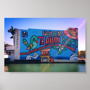 Póster Personalizado Bienvenidos al graffiti de Miami Bea
