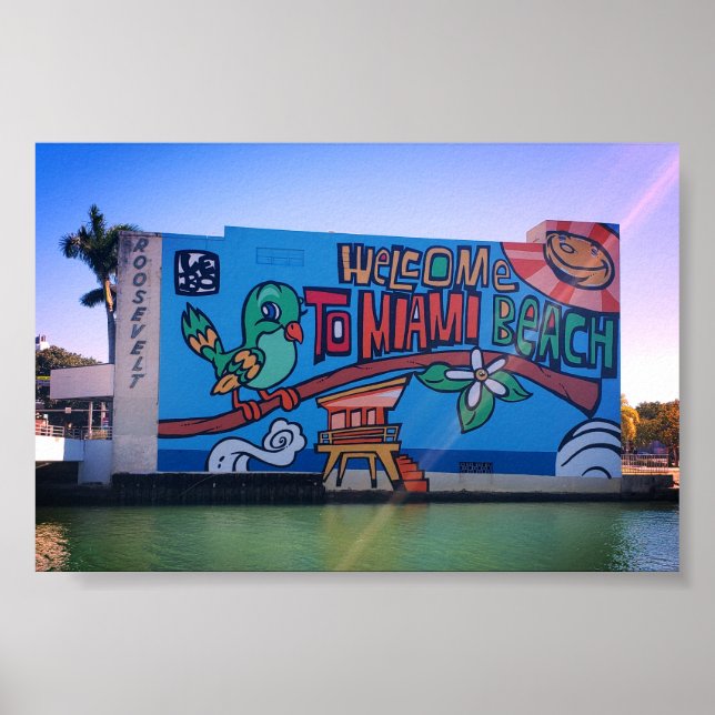 Póster Personalizado Bienvenidos al graffiti de Miami Bea (Frente)