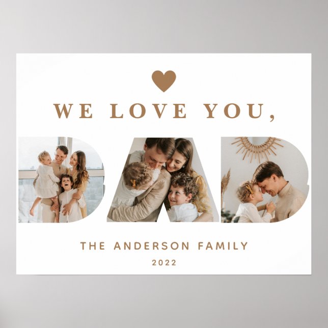 Póster Personalizado blanco de oro de moda Tres fotos de  (Frente)