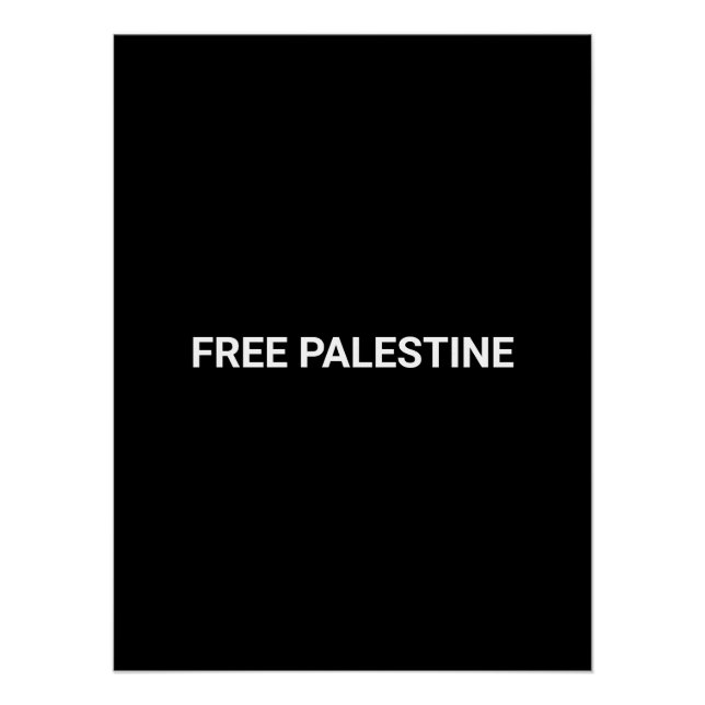 Póster Personalizado blanco negro de Palestina Libre simp (Anverso)