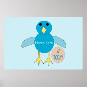 Póster Personalizado Blue Birthday Boy Chick Poster