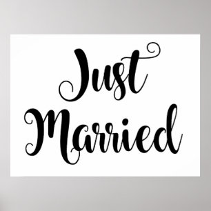 Póster Personalizado Boda de Moda acaba de casarse Poster
