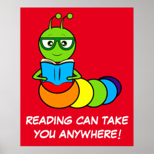 Póster Personalizado Bookworm con libro y lentes