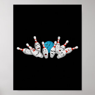 Póster Personalizado Bowling Aterred Bowling Pins Funny S