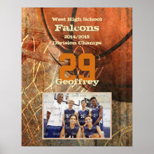 Póster Personalizado Boys Basketball poster con foto de e