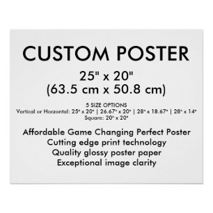 Póster personalizado brillante apaisado 63,5 cm x