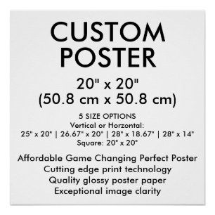 Póster personalizado brillante de 20" x 20" (50,8