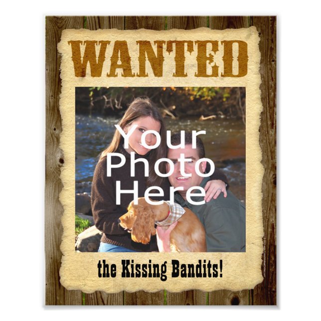 Poster personalizado buscado, gran foto con texto (Frente)