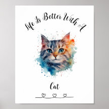 Personalizado Cat Tabby Wall Art Poster